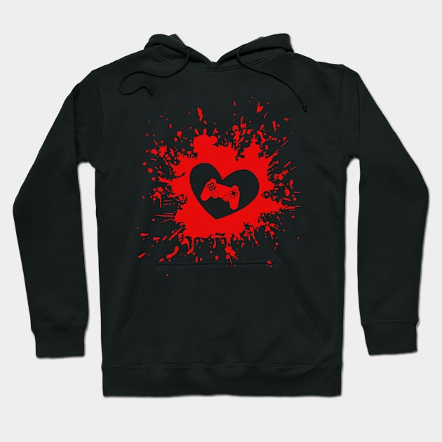 Video Gamer Heart Controller Valentine's Day Hoodie by Mustapha2